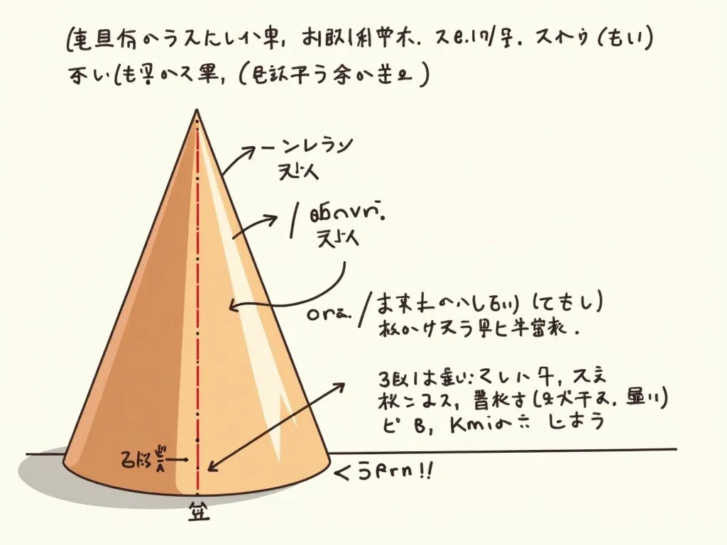 円錐の表面積の求め方 - 数理学